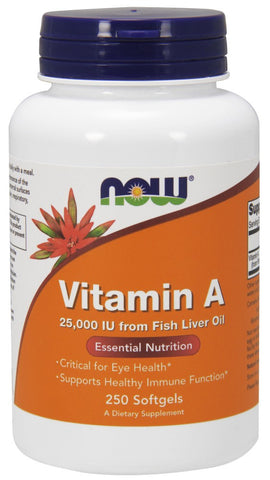 NOW Vitamin A (Fish Liver Oil) - 250 Soft Gels