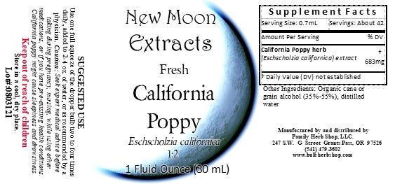 California Poppy Tincture (Organic, Fresh)