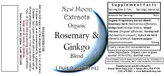 Rosemary & Ginkgo Tincture Blend (Organic)