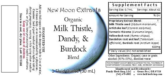 Milk Thistle, Dandy, & Burdock Tincture Blend (Organic)