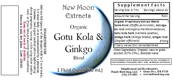 Gotu Kola & Ginkgo Tincture Blend (Organic)