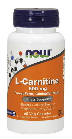 NOW L-Carnitine 500 mg - 60 Vegetarian Capsules