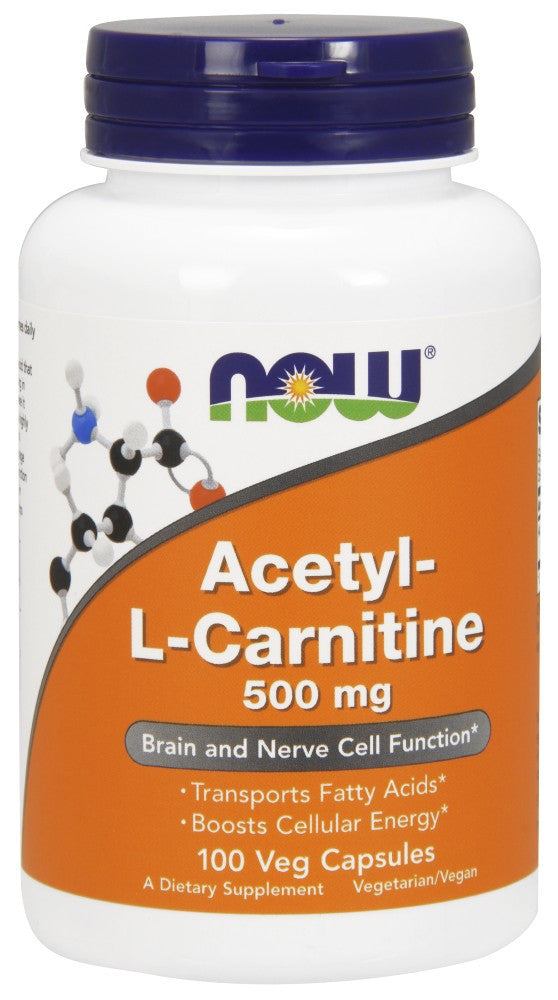 NOW Acetyl-L Carnitine 500 mg - 100 Vegetarian Capsules