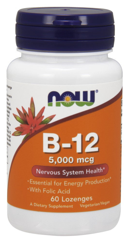 NOW Vitamin B-12 5000mcg - 60 Lozenges