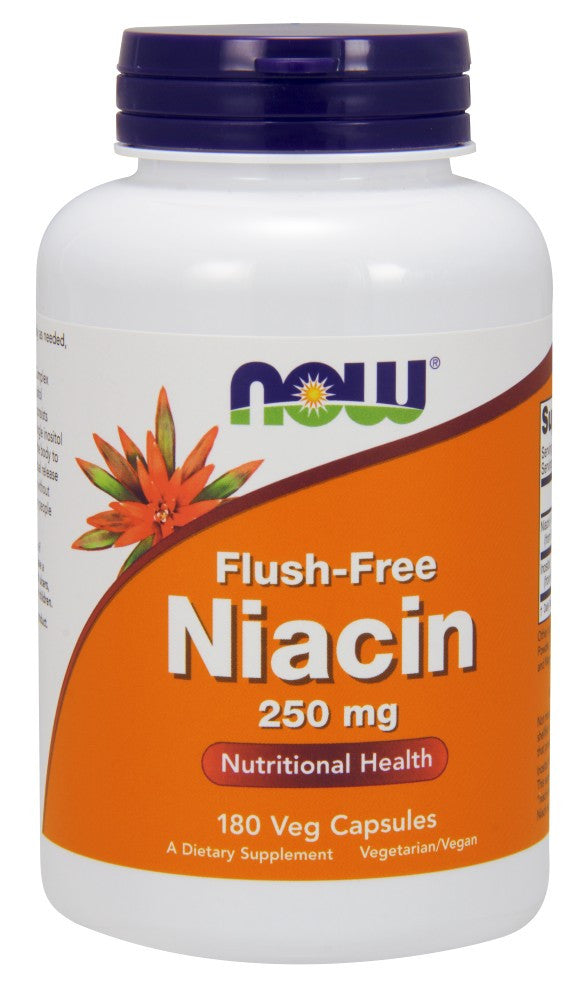 NOW Flush-Free Niacin 250 mg - 180 Vegetarian Capsules