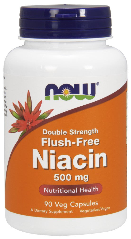 NOW Flush-Free Niacin 500 mg - 180 Vegetarian Capsules
