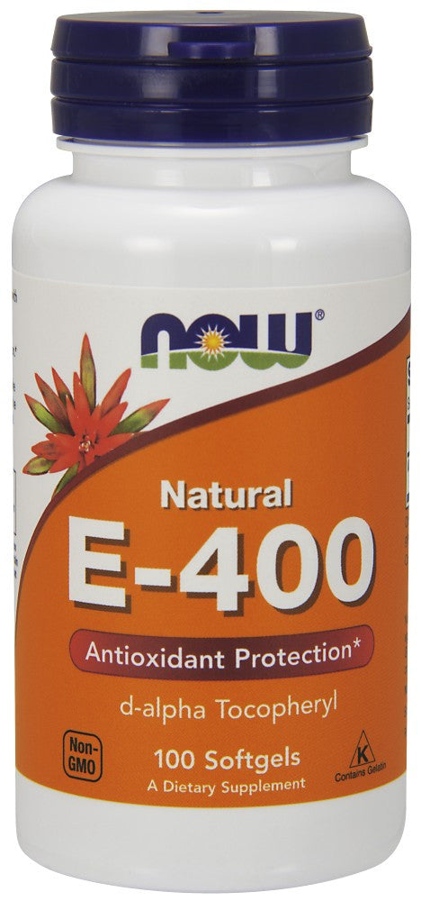 NOW Vitamin E-400 IU D-Alpha Tocopheryl Acetate - 100 Soft Gels
