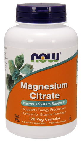 NOW Magnesium Citrate Caps - 120 Vegetarian Capsules