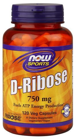 NOW D-Ribose 750 mg - 120 Vegetarian Capsules