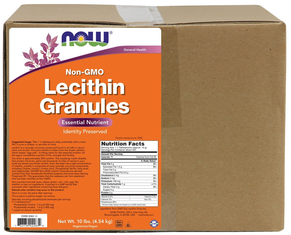 NOW Lecithin Granules (Non-GMO) - 10 lbs.