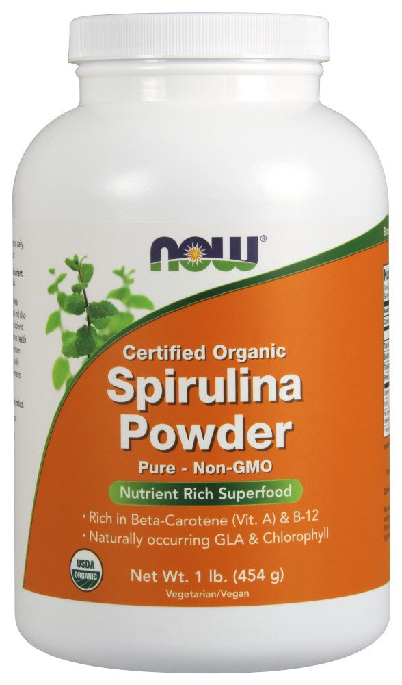 NOW Spirulina Powder Certified Organic - 1 lb.