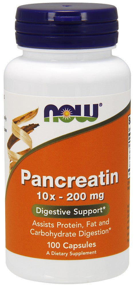 NOW Pancreatin 4X 500 mg - 100 Capsules