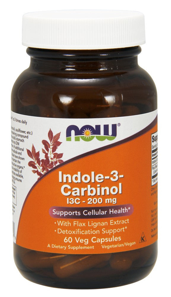 NOW Indole-3-Carbinol (I3C) 200 mg - 60 Vegetarian Capsules