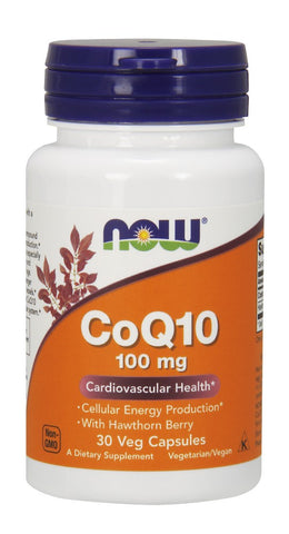 NOW CoQ10 100 mg with Hawthorn Berry Vegetarian - 30 Vegetarian Capsules