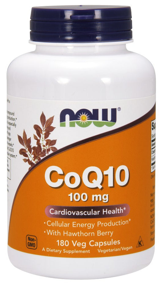 NOW CoQ10 100 mg with Hawthorn Berry Vegetarian - 180 Vegetarian Capsules