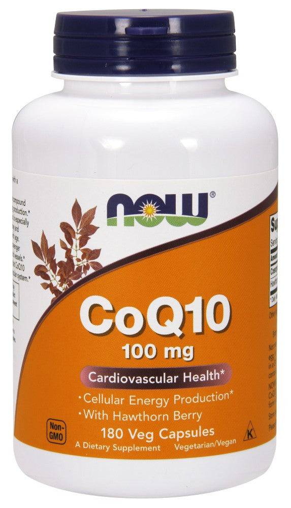 NOW CoQ10 100 mg with Hawthorn Berry Vegetarian - 180 Vegetarian Capsules