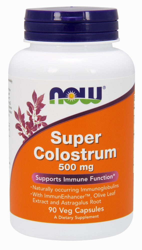 NOW Super Colostrum 500 mg - 90 Vegetarian Capsules