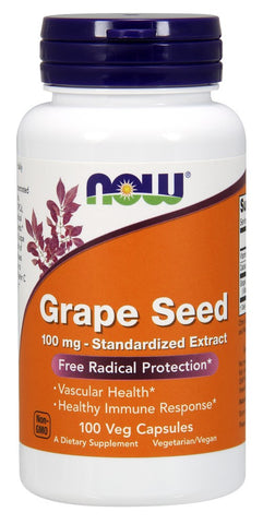 NOW Grape Seed 100mg - 100 Vegetarian Capsules