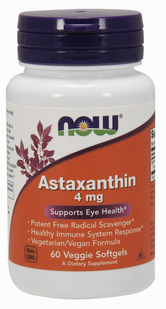 NOW Astaxanthin 4 mg - 60 Veggie Soft Gels