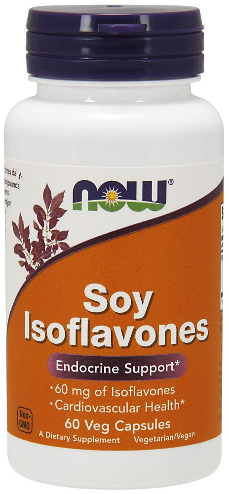 NOW Soy Isoflavones 150 mg – 60 Vegetarian Capsules - Non-GE