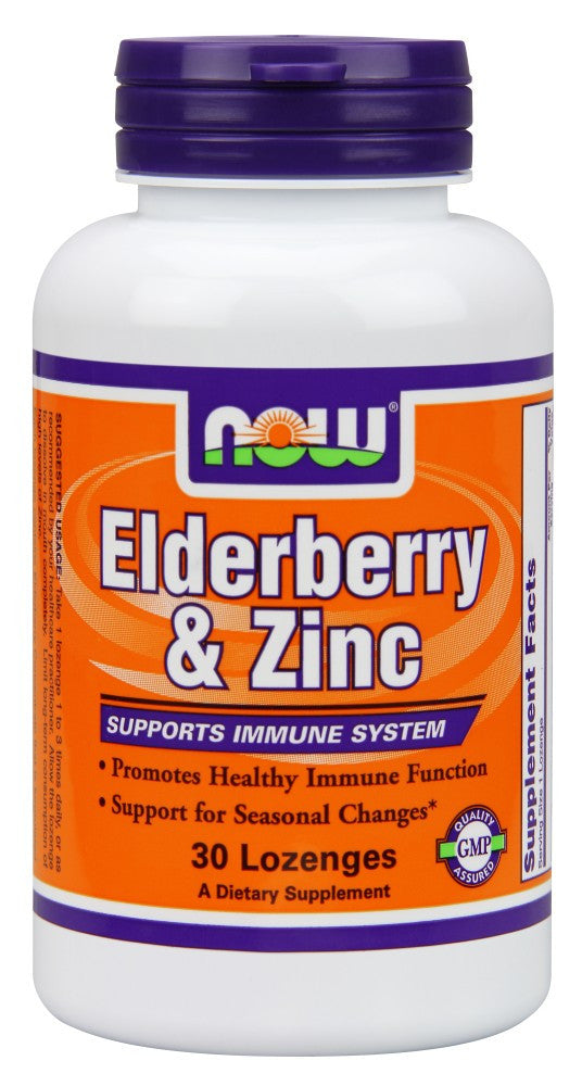NOW Elderberry & Zinc - 30 Lozenges