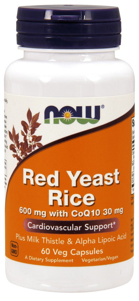 NOW Red Yeast Rice 600 mg with CoQ10 30 mg - 60 Vegetarian Capsules