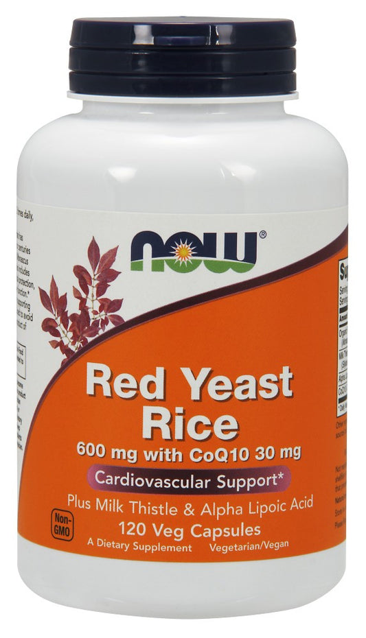 NOW Red Yeast Rice 600 mg with CoQ10 30 mg - 120 Vegetarian Capsules