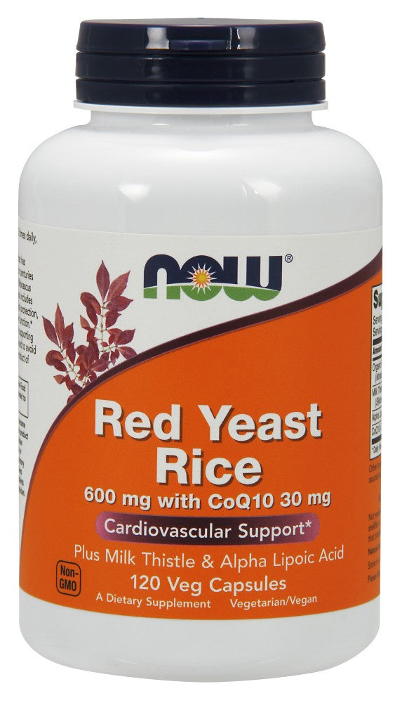 NOW Red Yeast Rice 600 mg with CoQ10 30 mg - 120 Vegetarian Capsules