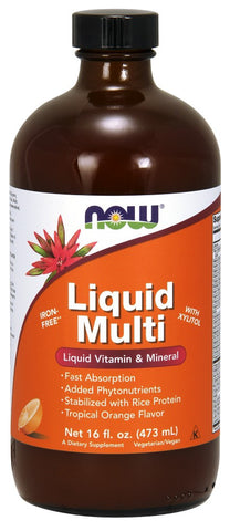 NOW Liquid Multi Tropical Orange Vegetarian Non-GE- 16 fl. oz.