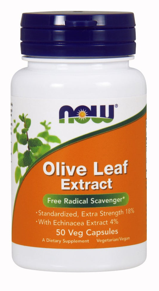 NOW Olive Leaf Extract 500 mg with Echinacea - Vegetarian - 100 Vegetarian Capsules