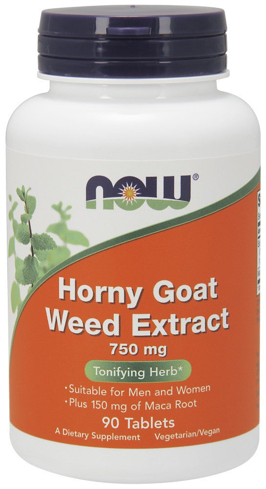 NOW Horny Goat Weed Extract 750 mg - 90 Tablets