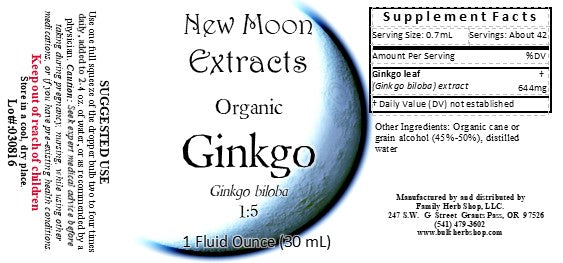 Ginkgo Biloba Tincture (Organic)