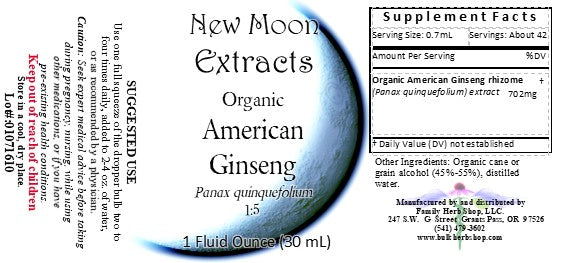 Ginseng, American Tincture (Organic)