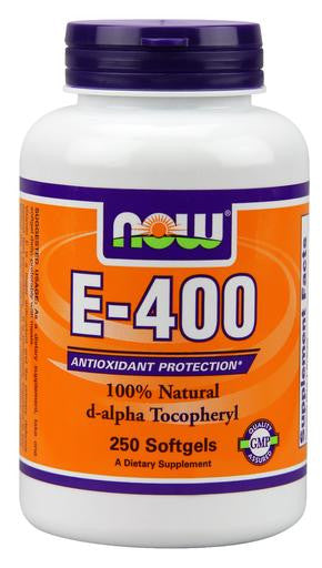 NOW Vitamin E-400 IU D-Alpha Tocopheryl Acetate - 250 Soft Gels